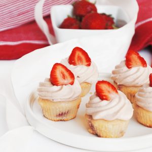 Cupcake fraise chocolat blanc