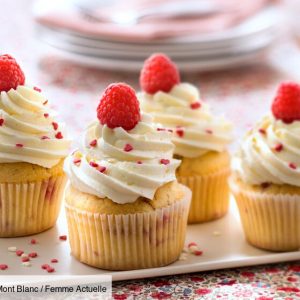 Cupcake framboise chocolat blanc
