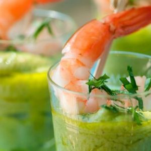 Verrine avocat crevette